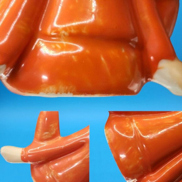 1950s Japan Pixie Elf Figurine Orange Furry Hair Kitsch Christmas Vintage Decor - Picture 11 of 11